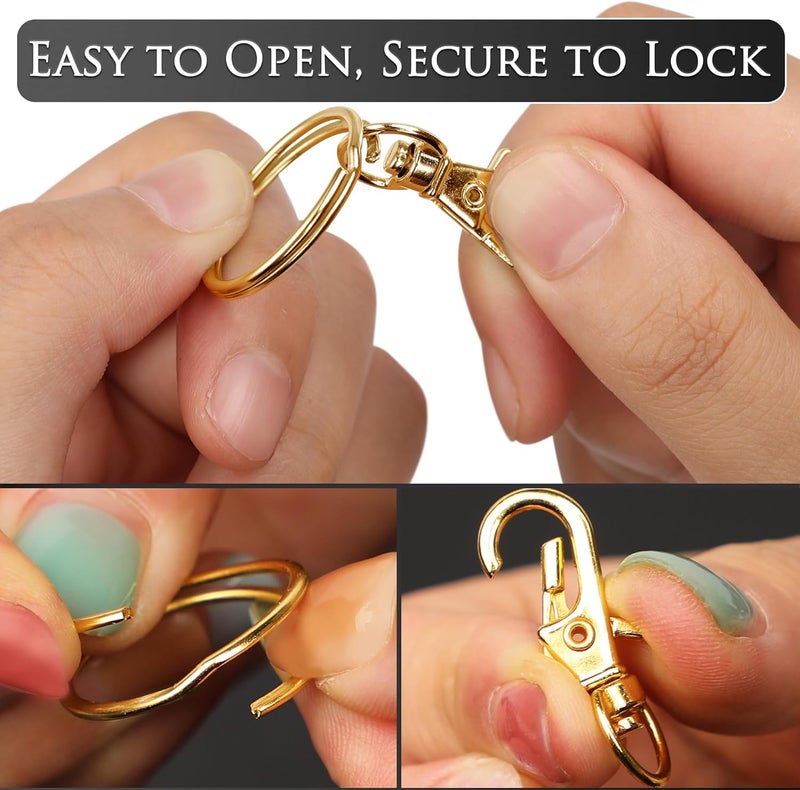 Bonison Gold Keychain Making Kit 50PCS – 25 Lobster Claw Clasps & 25 Key Rings, DIY Jewelry Craft Accessories for Handmade Projects - Image 5